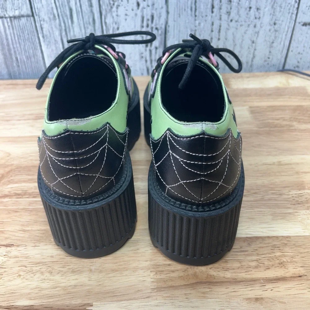 YRU x Hello Kitty Frankenstein Platform Creepers Lime Green Women Shoes size 9